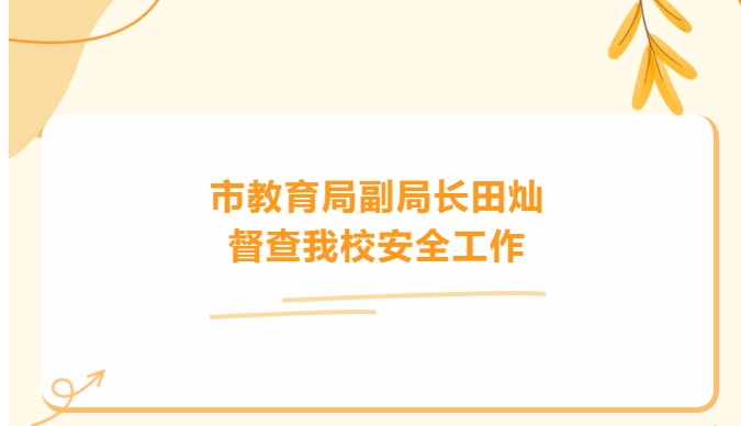 市教育局副局長田燦督查我校安全工作